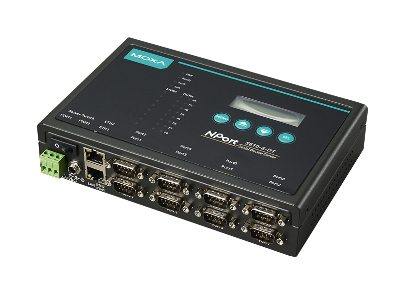 NPort 5610 Rack Mount Device Server, RS232, 8 Port, 48VDC 